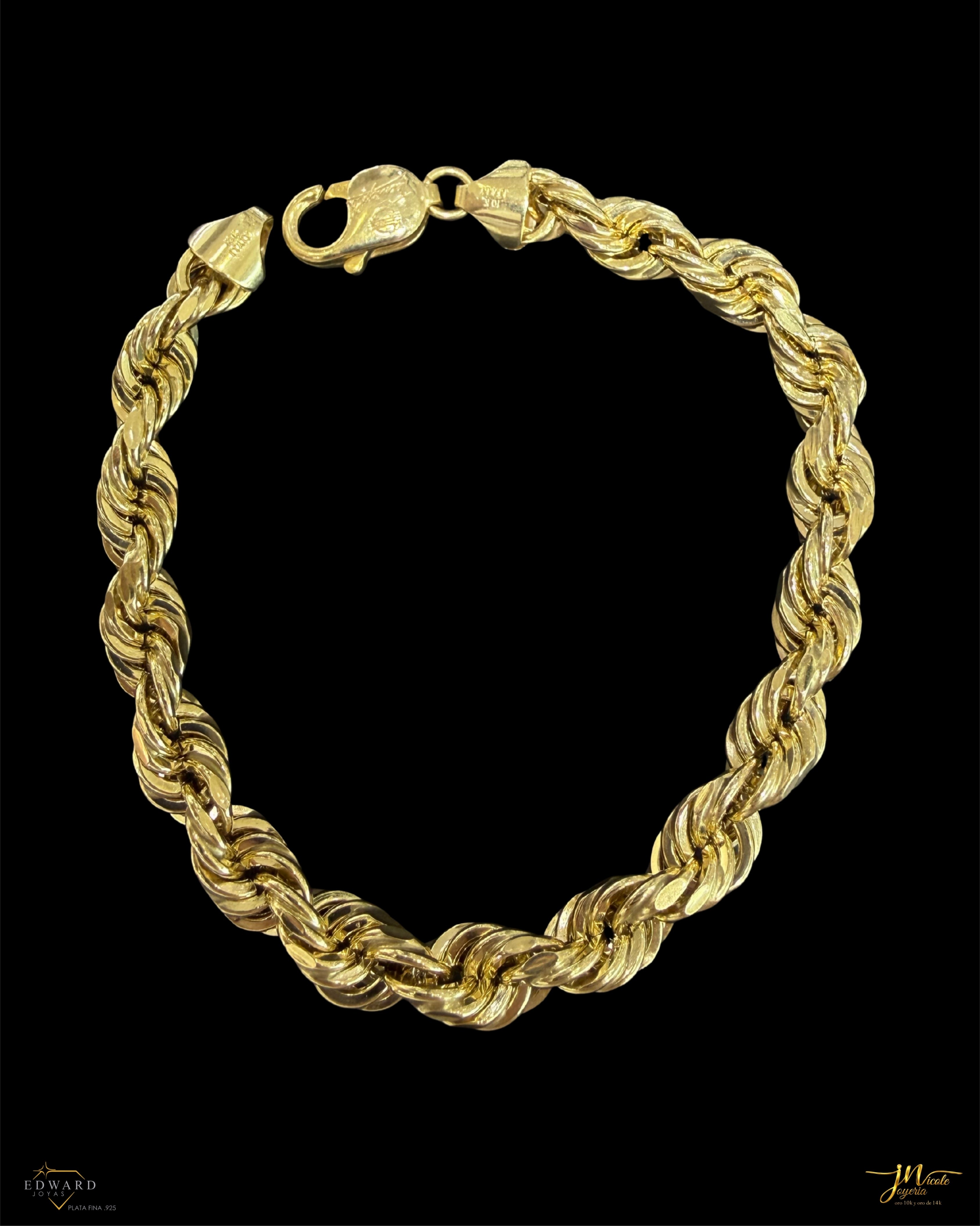 Pulso Torzal en Oro 10K de 7mm