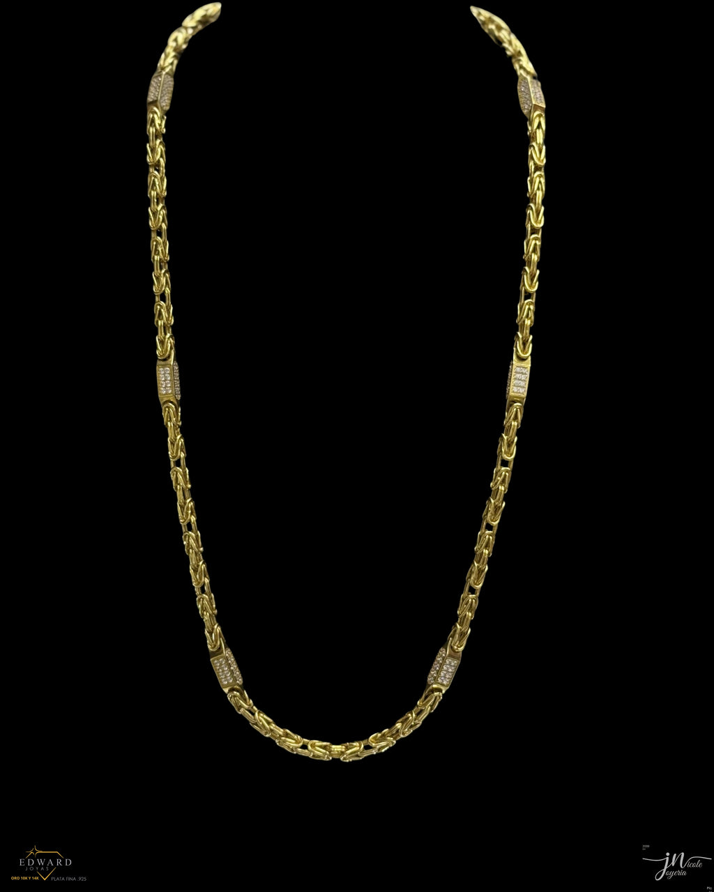 Cadena bizantino 14K de 6mm