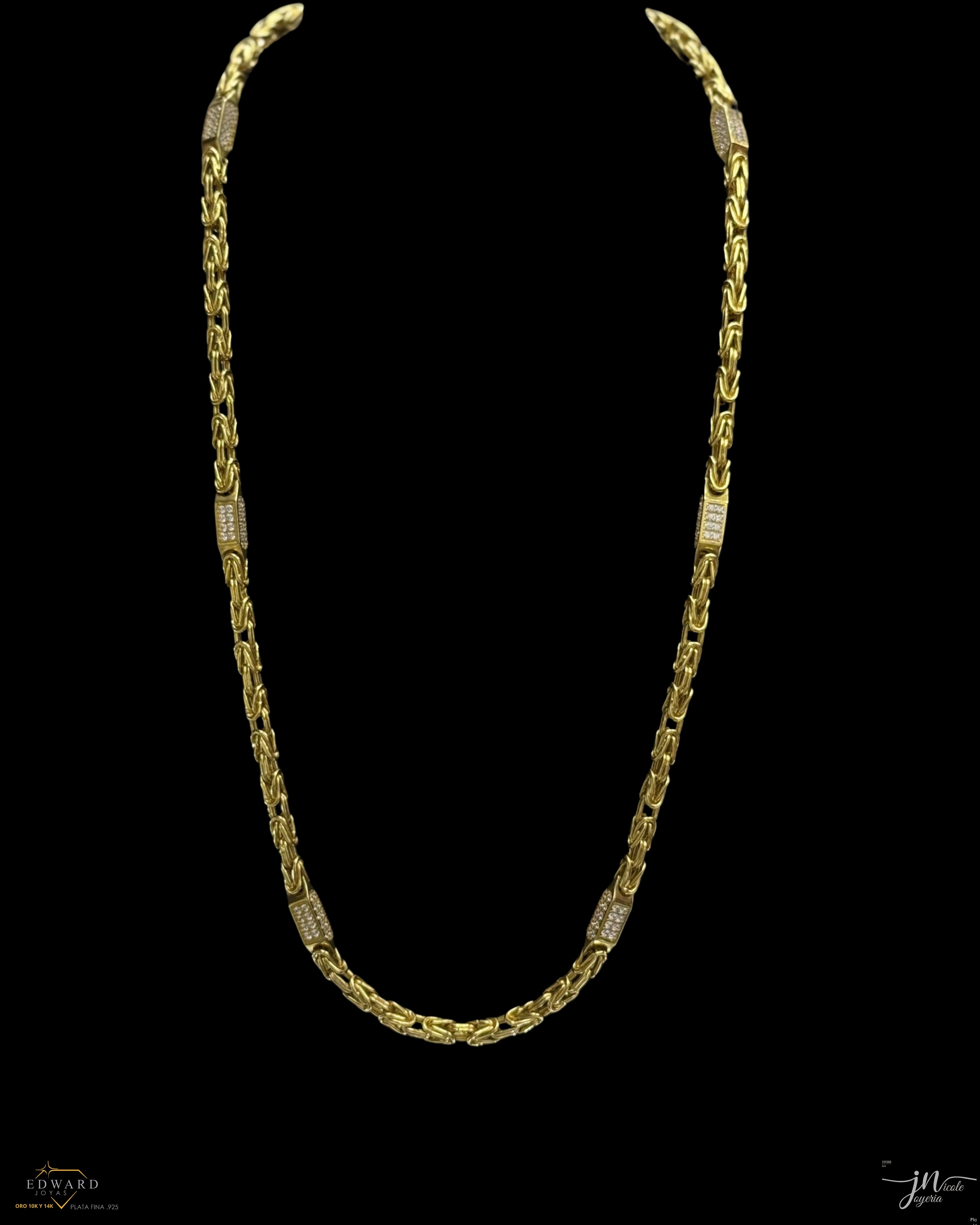 Cadena bizantino 14K de 6mm