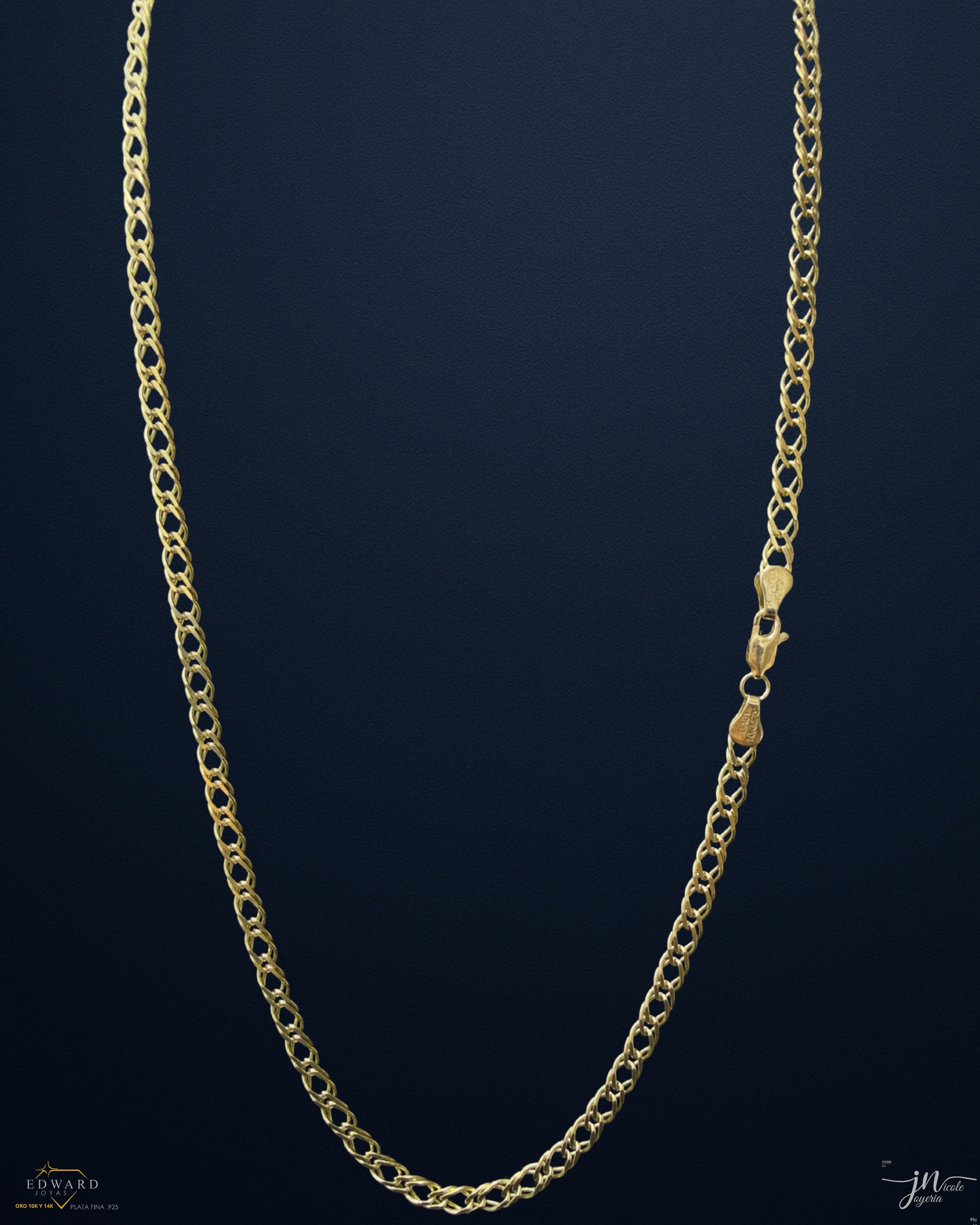 Cadena Cubann Legacy sólida en oro de 10k de 5mm