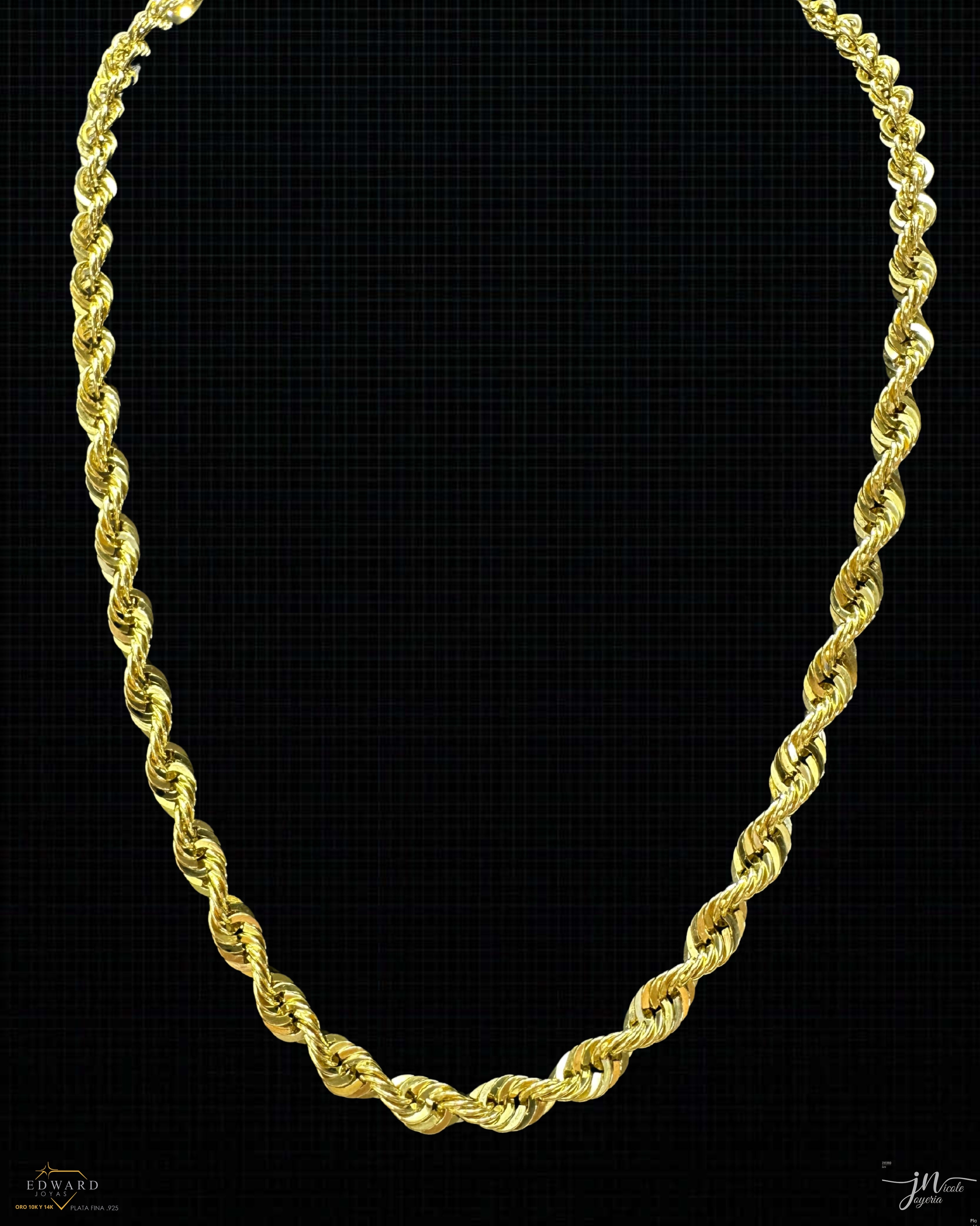 Cadena Torzal en oro de 10K de 6mm