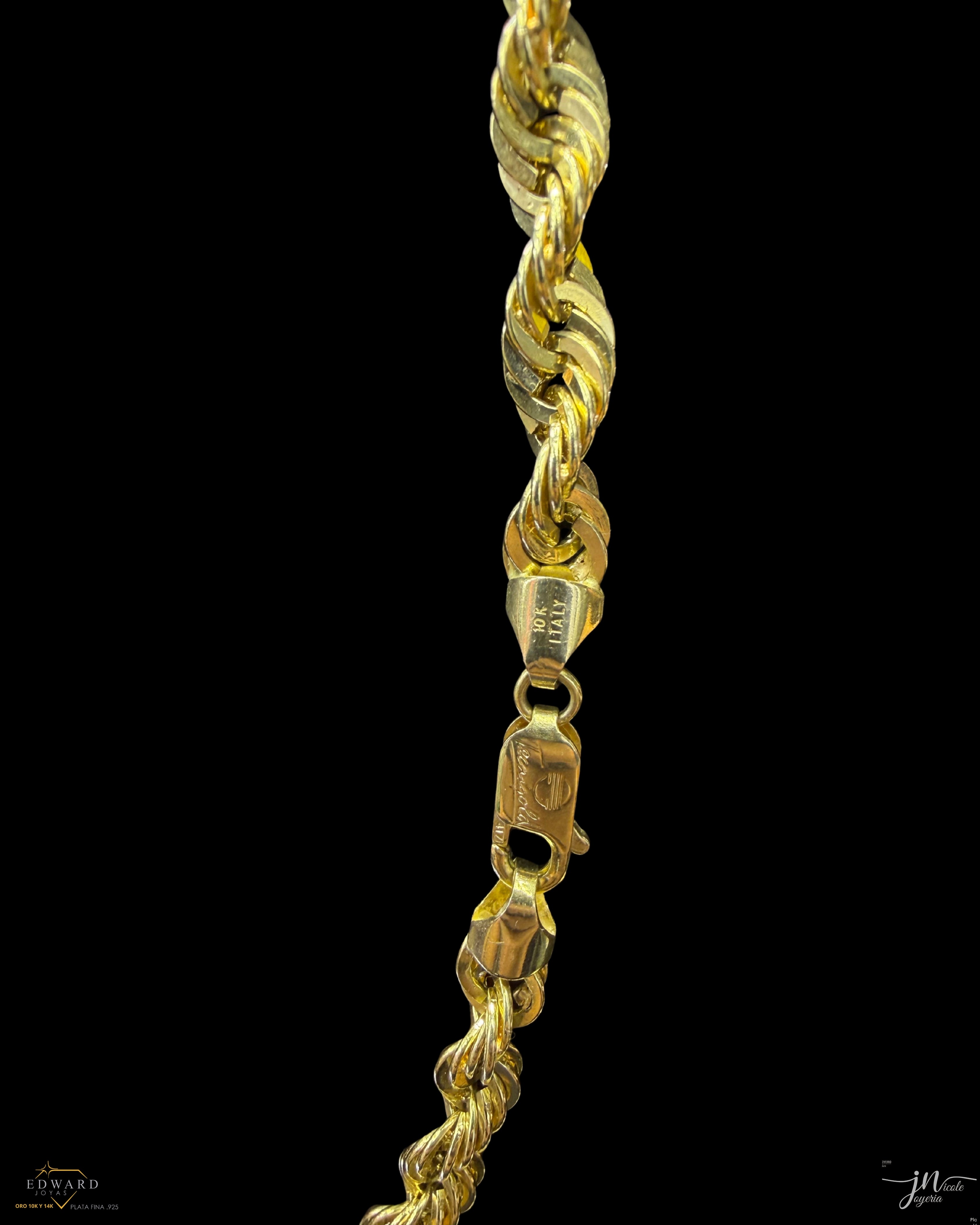 Cadena Torzal en oro de 10K de 6mm