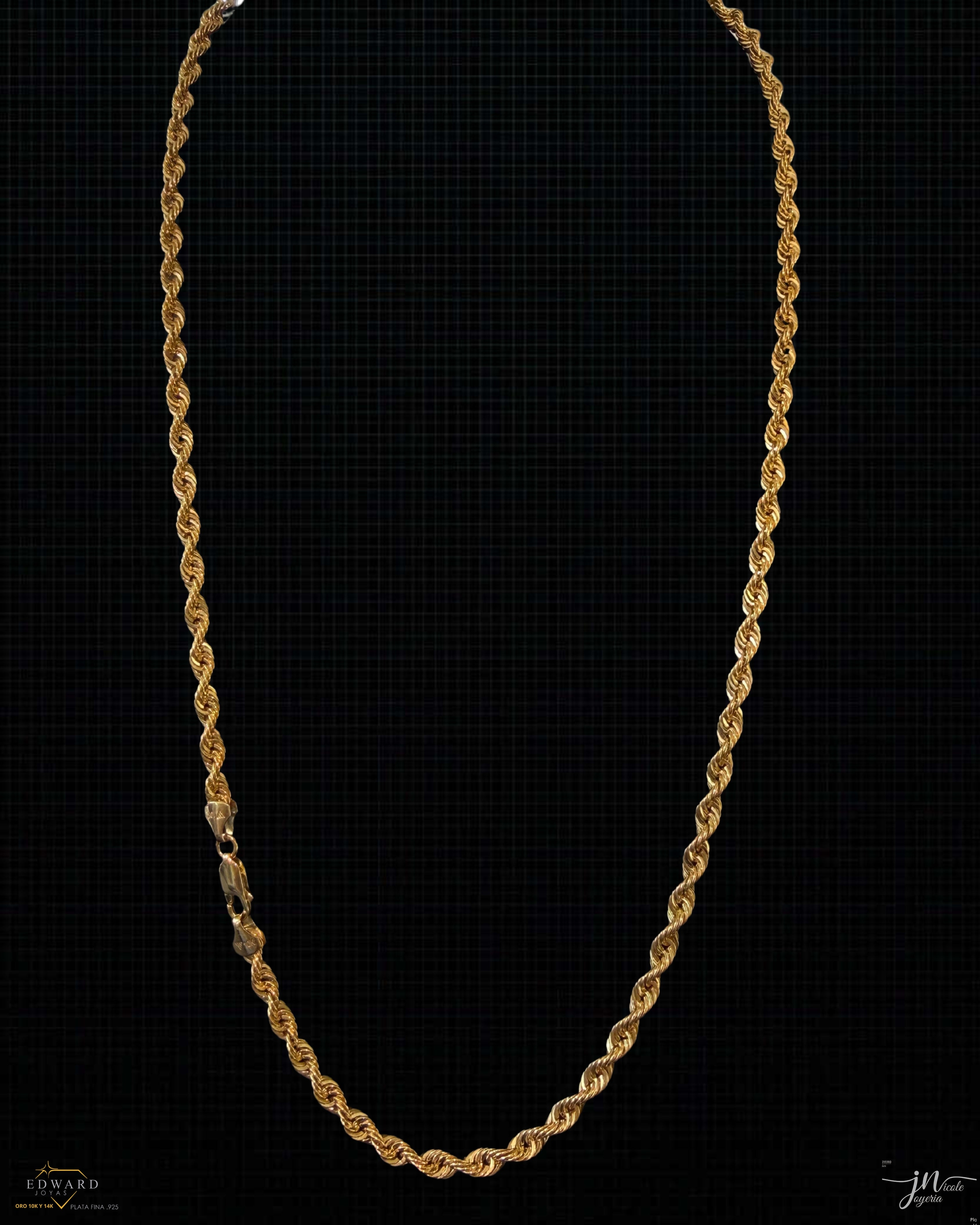 Cadena torzal en oro 10K de 4mm