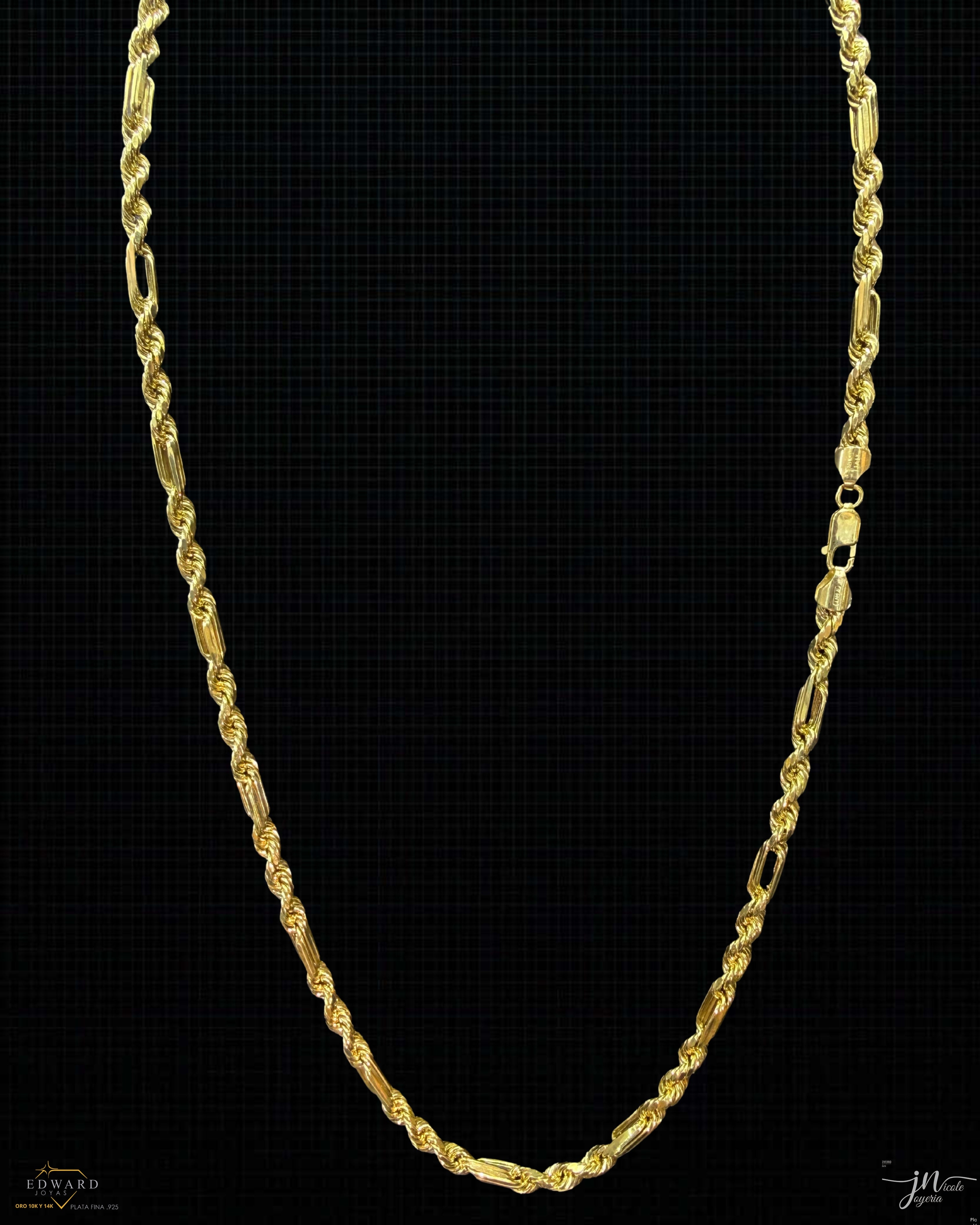 Cadena Torzal Fígaro en Oro de 10K de 4mm