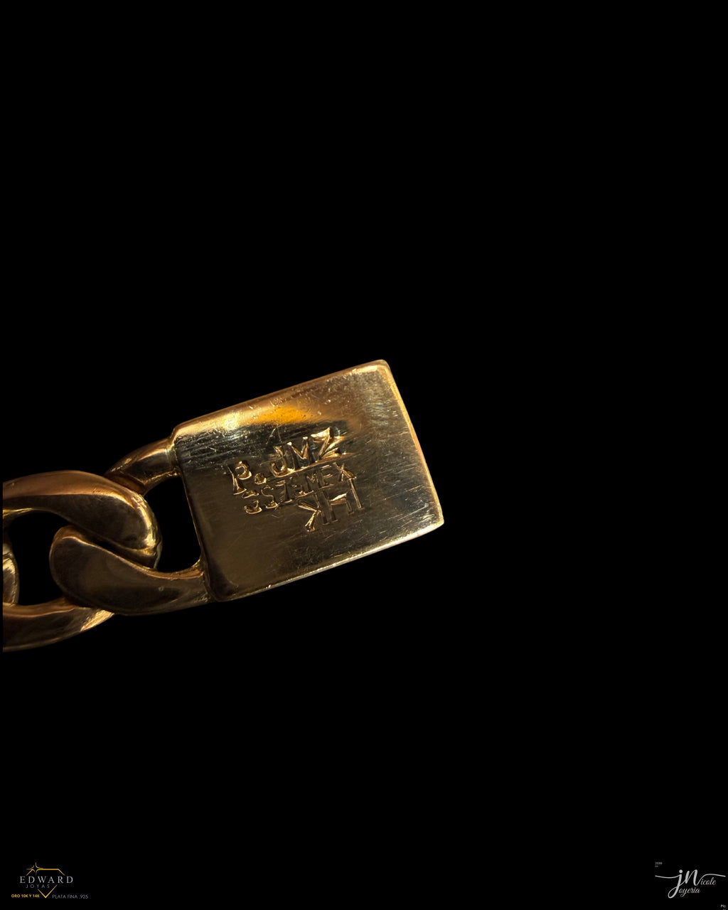 Pulso Barbado sólido en Oro de 14K de 9mm