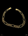 Pulso Fígaro estilo 3x1 sólido en Oro 14K de 7mm