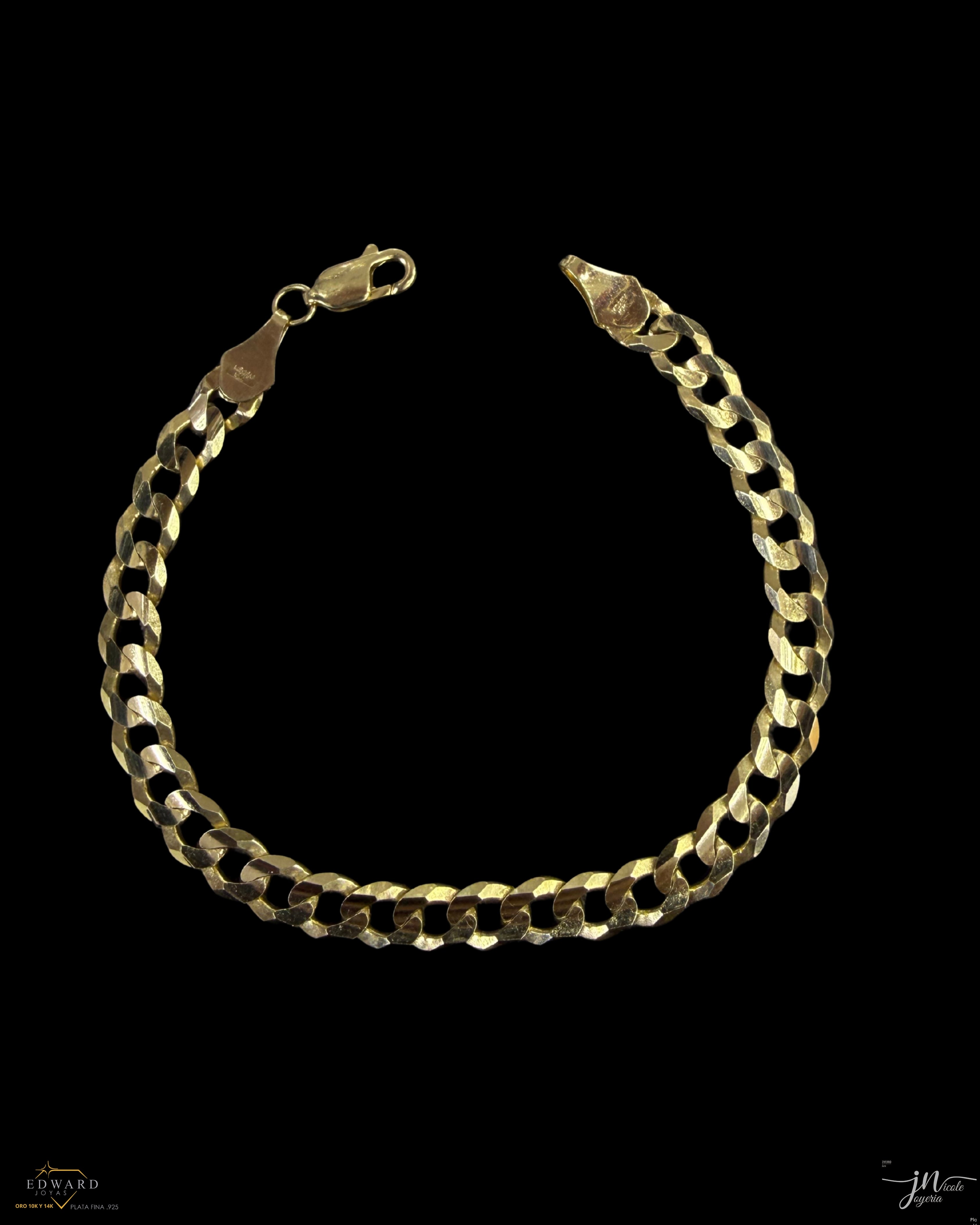 Pulso Barbado en Oro 10K sólido de 7mm