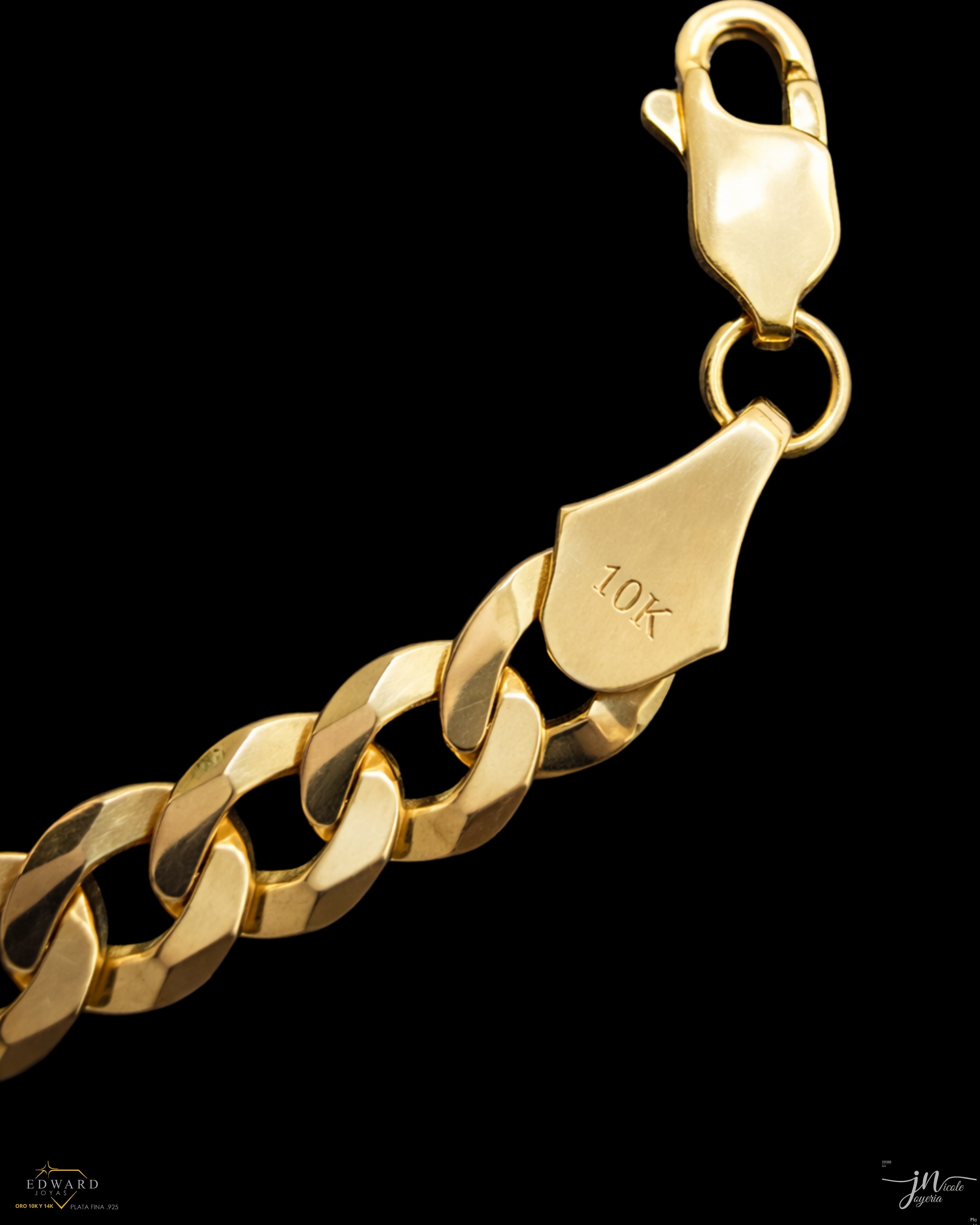 Pulso Barbado en Oro 10K sólido de 7mm