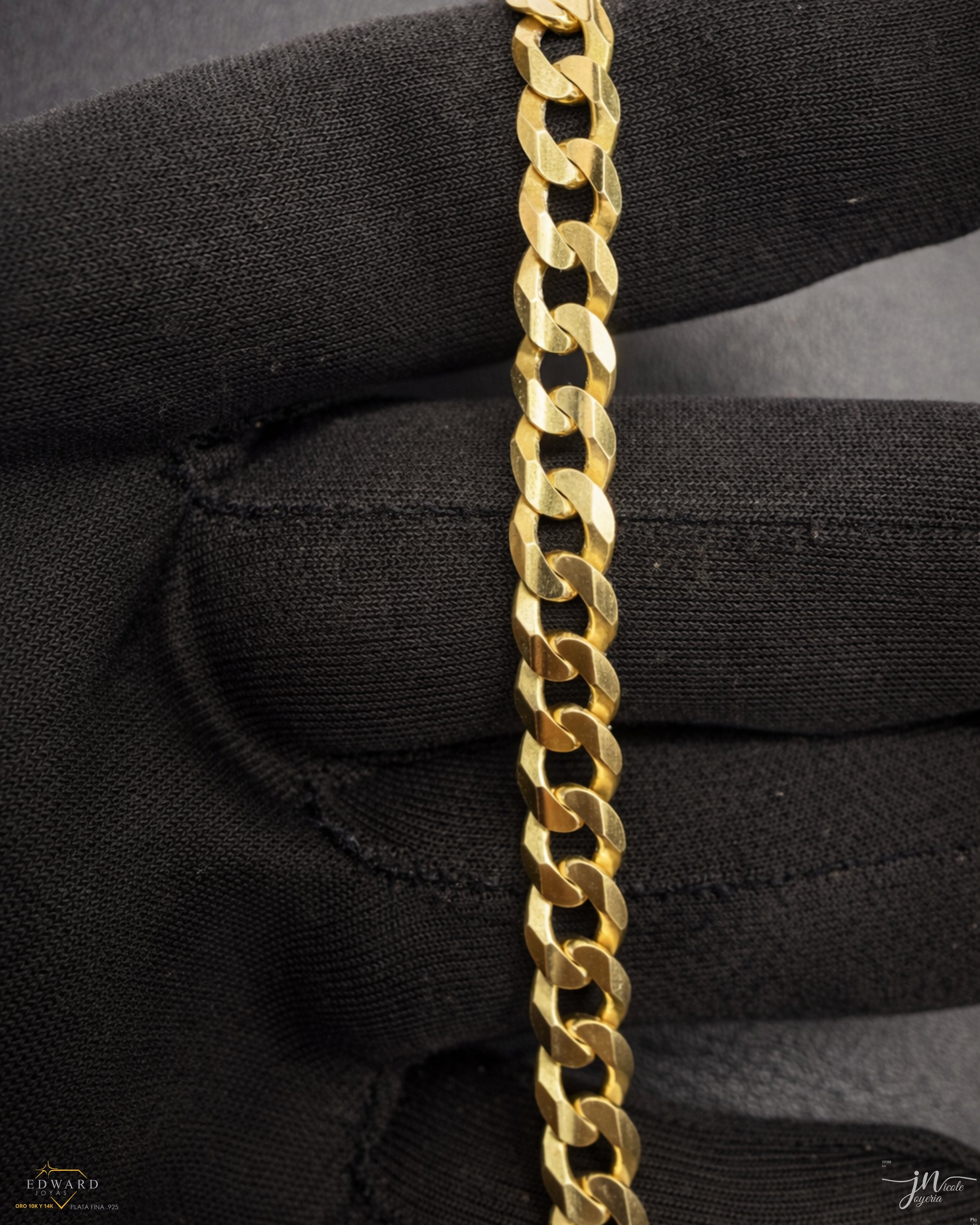 Pulso Barbado en Oro 10K sólido de 7mm
