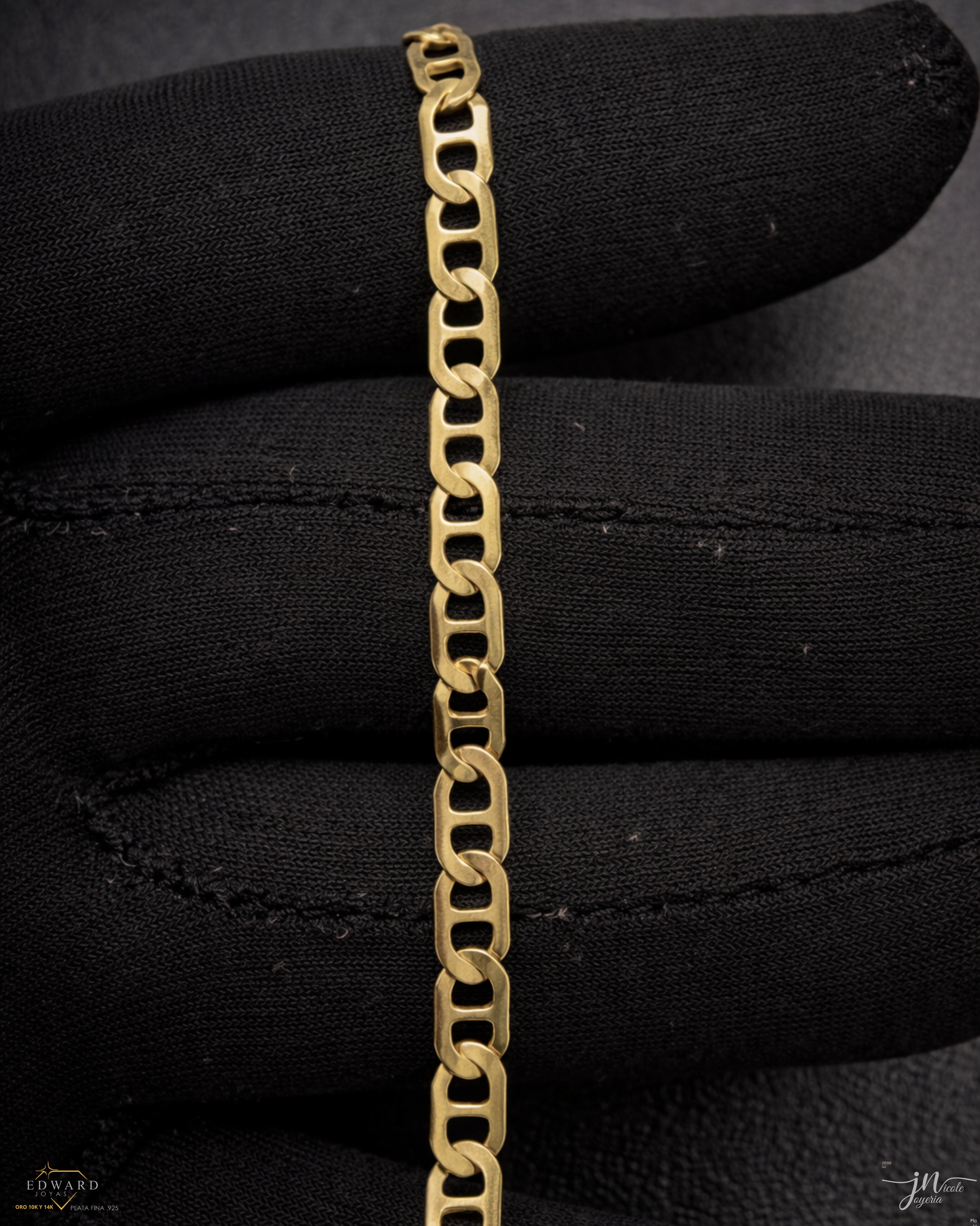 Pulso en tejido Marinero en Oro 10K de 4mm