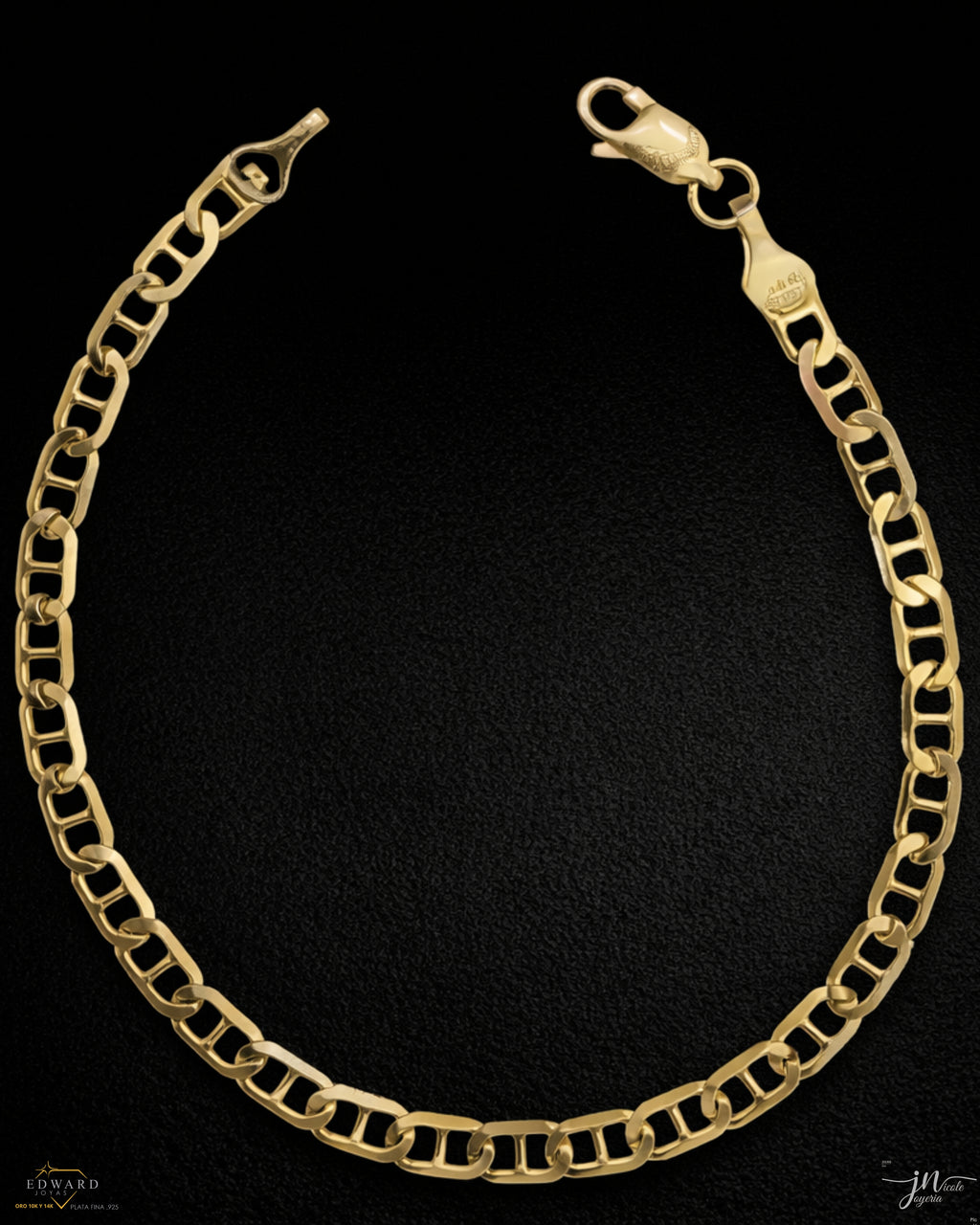 Pulso en tejido Marinero en Oro 10K de 4mm