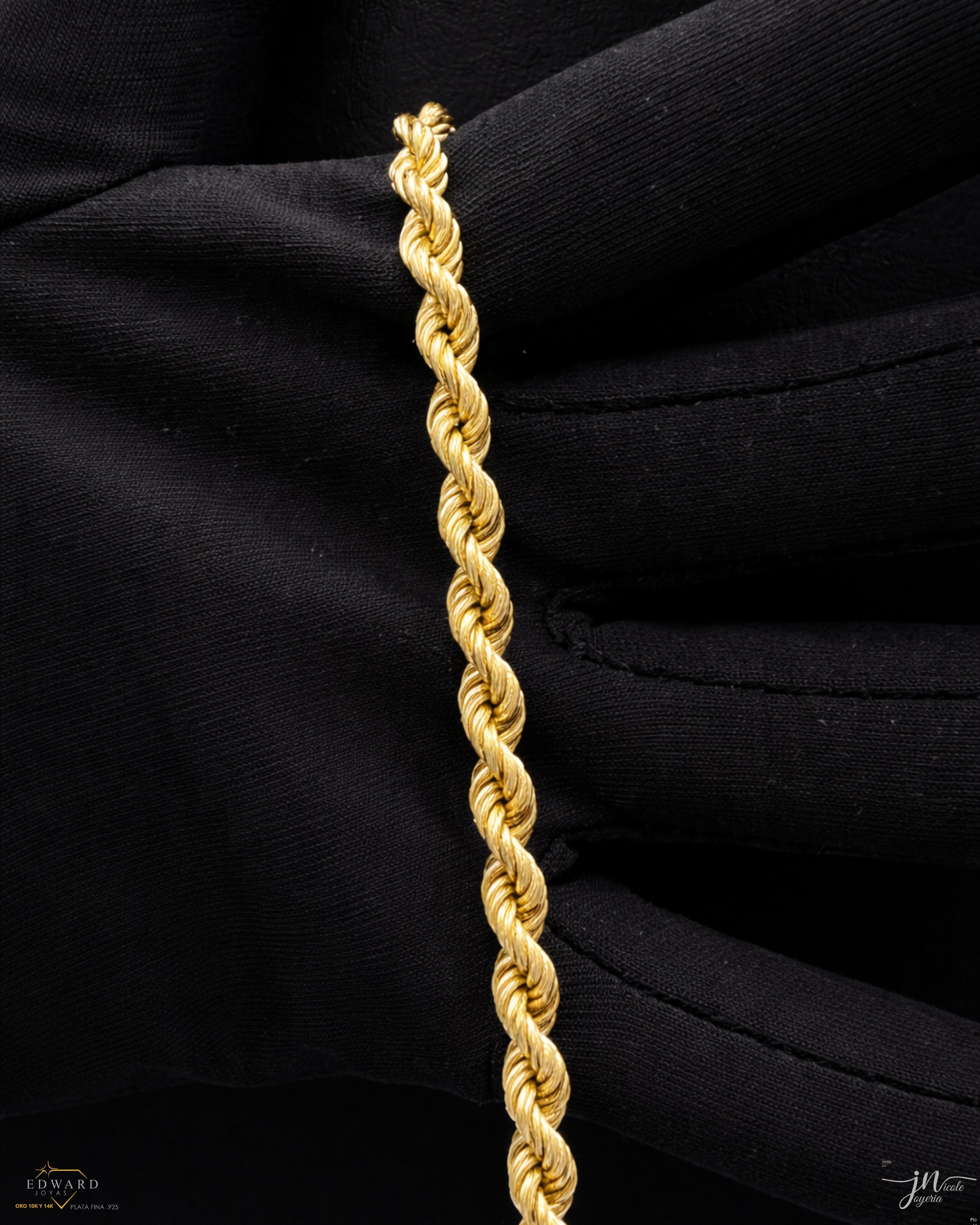 Cadena Torzal sólido en oro 14k de 5mm