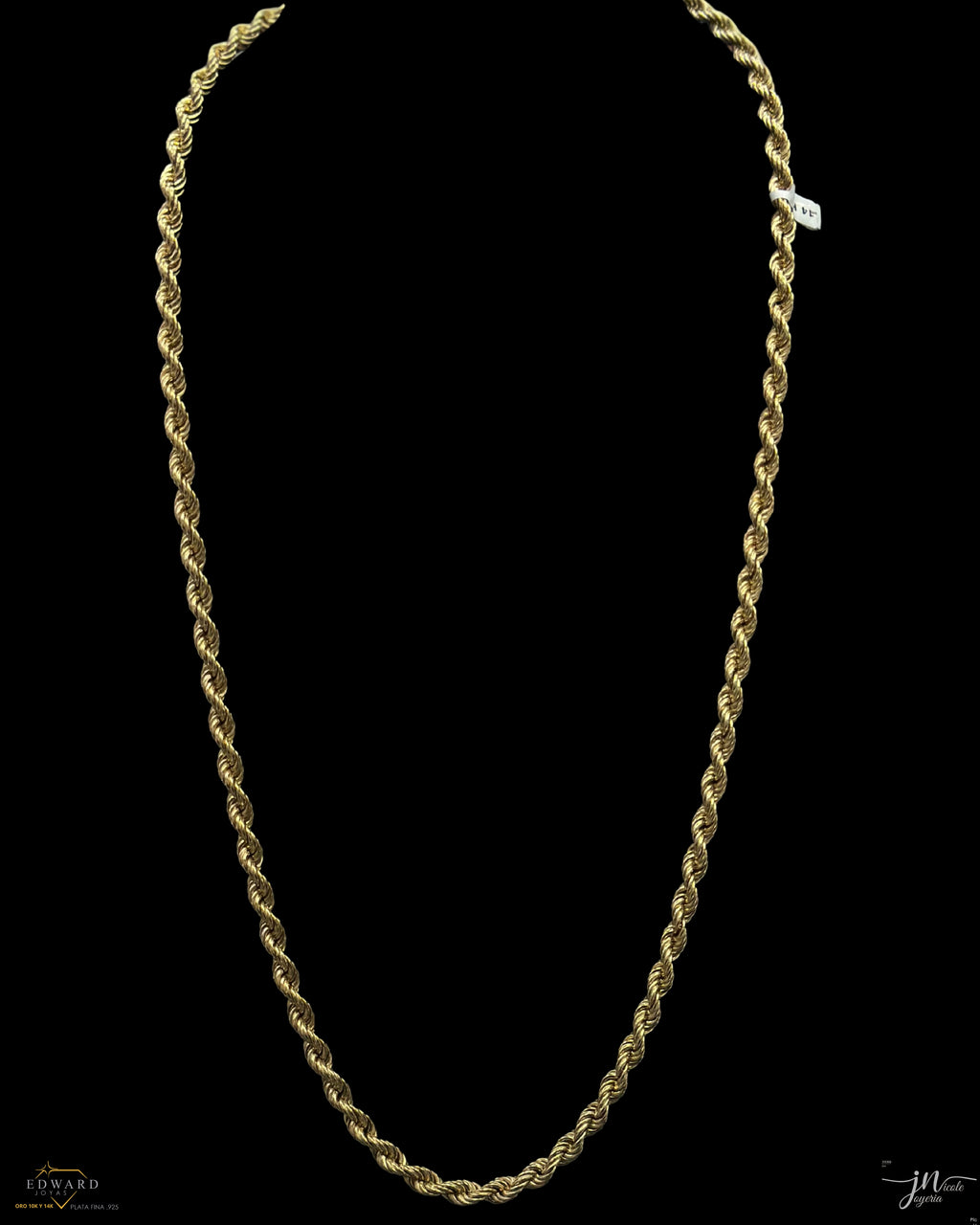 Cadena Torzal sólido en oro 14k de 5mm