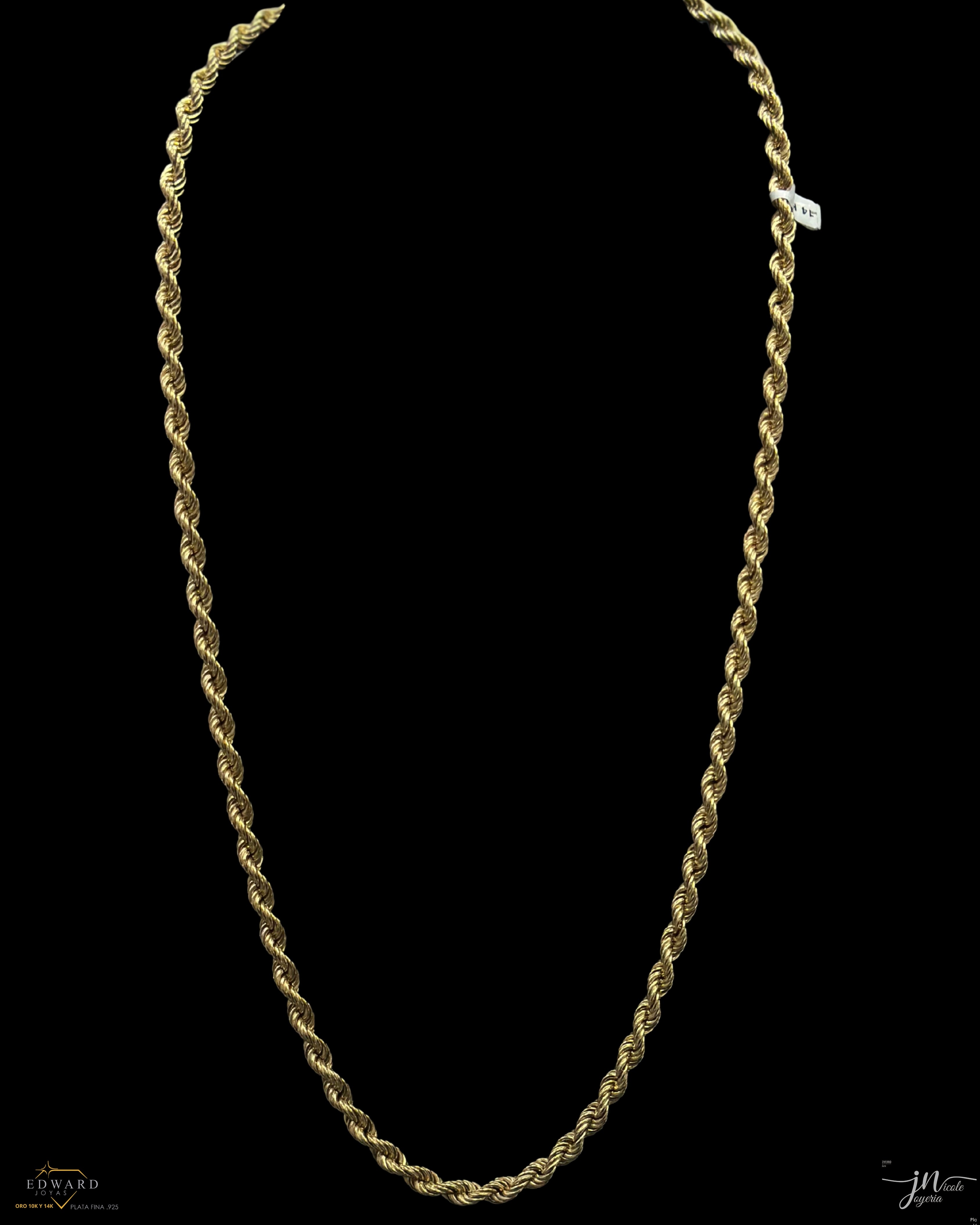 Cadena Torzal sólido en oro 14k de 5mm