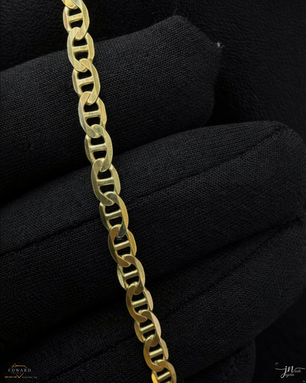 Cadena estilo Marinero en Oro 10K de 4mm