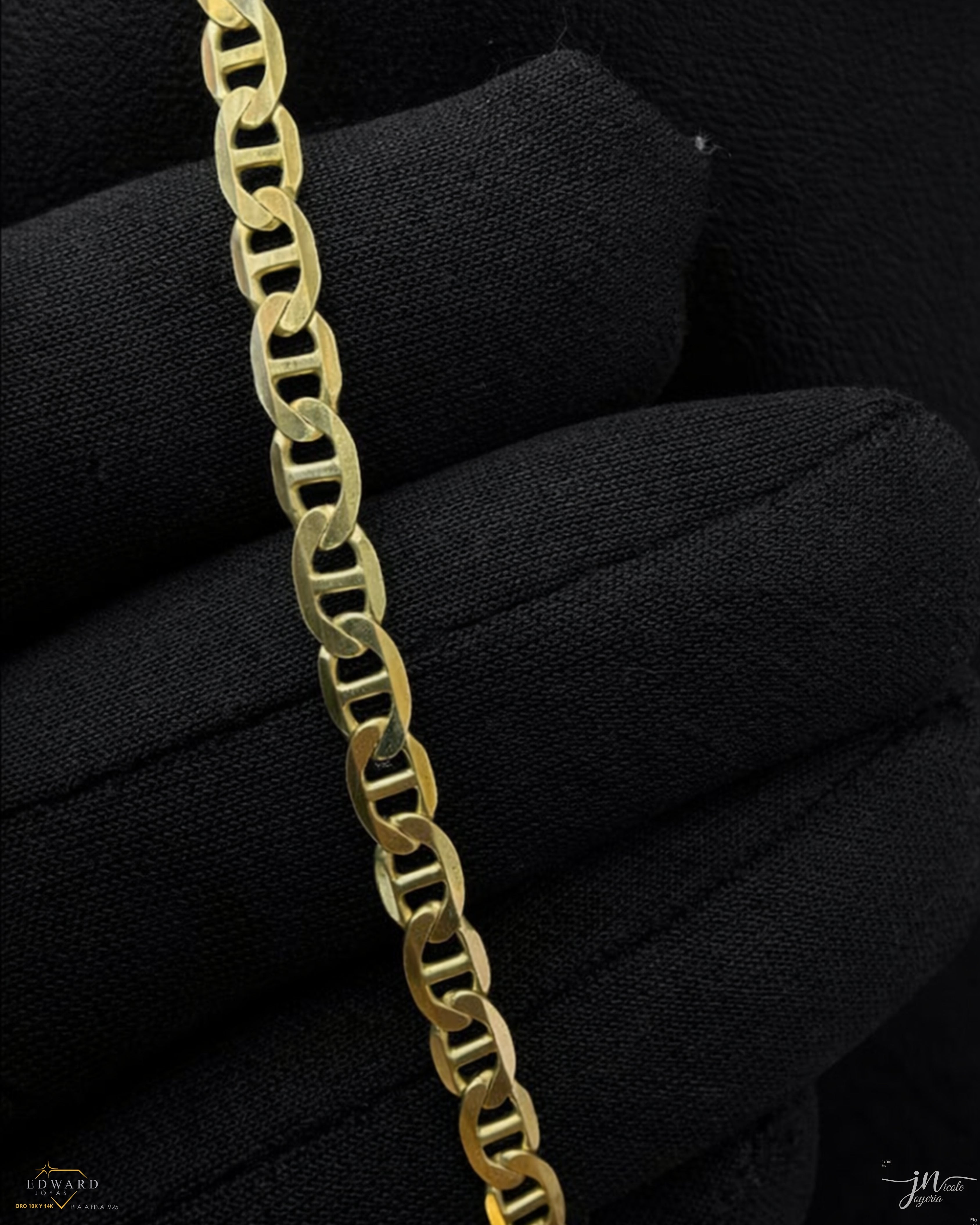 Cadena estilo Marinero en Oro 10K de 4mm