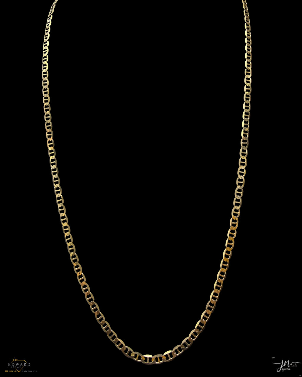 Cadena estilo Marinero en Oro 10K de 4mm