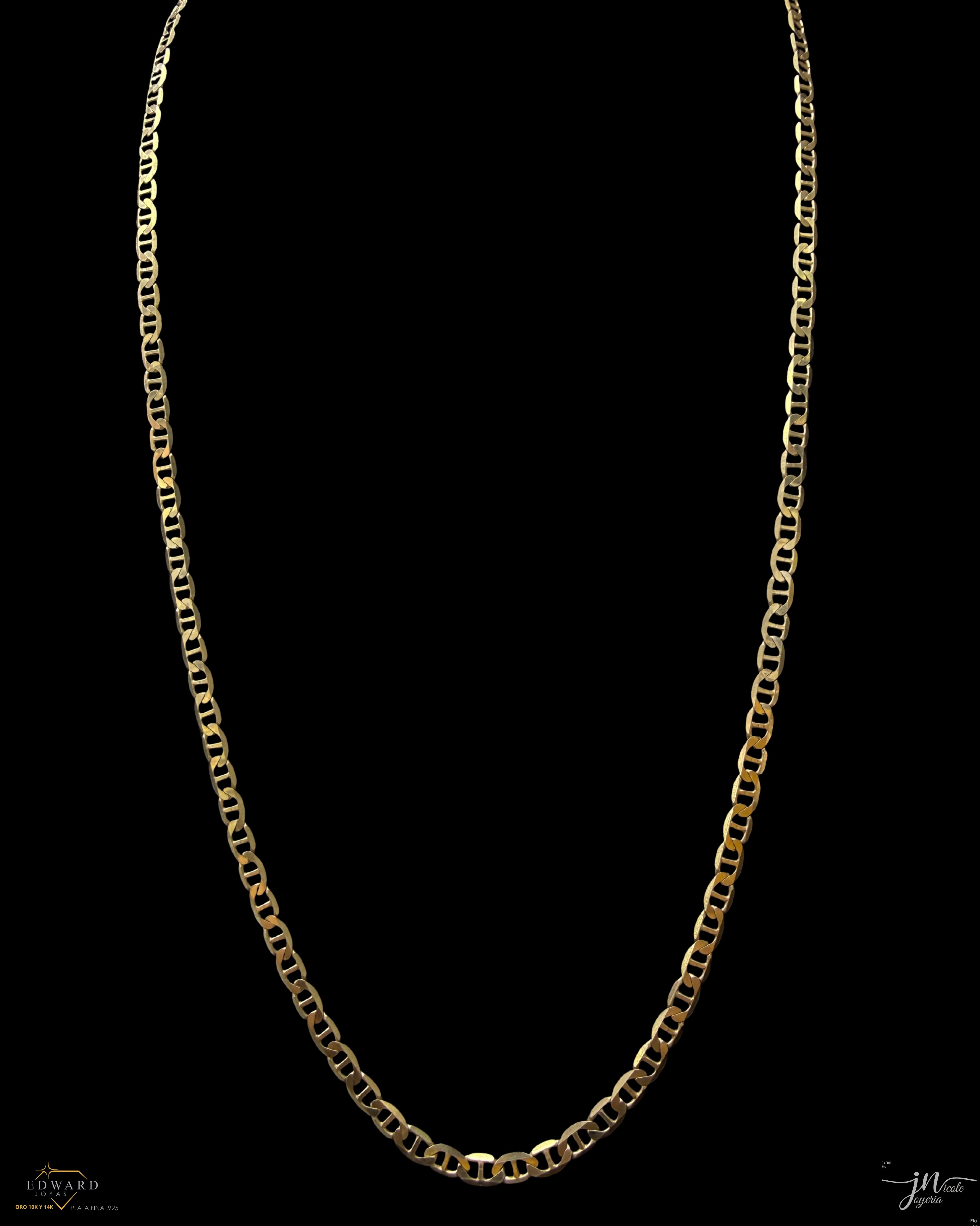 Cadena estilo Marinero en Oro 10K de 4mm