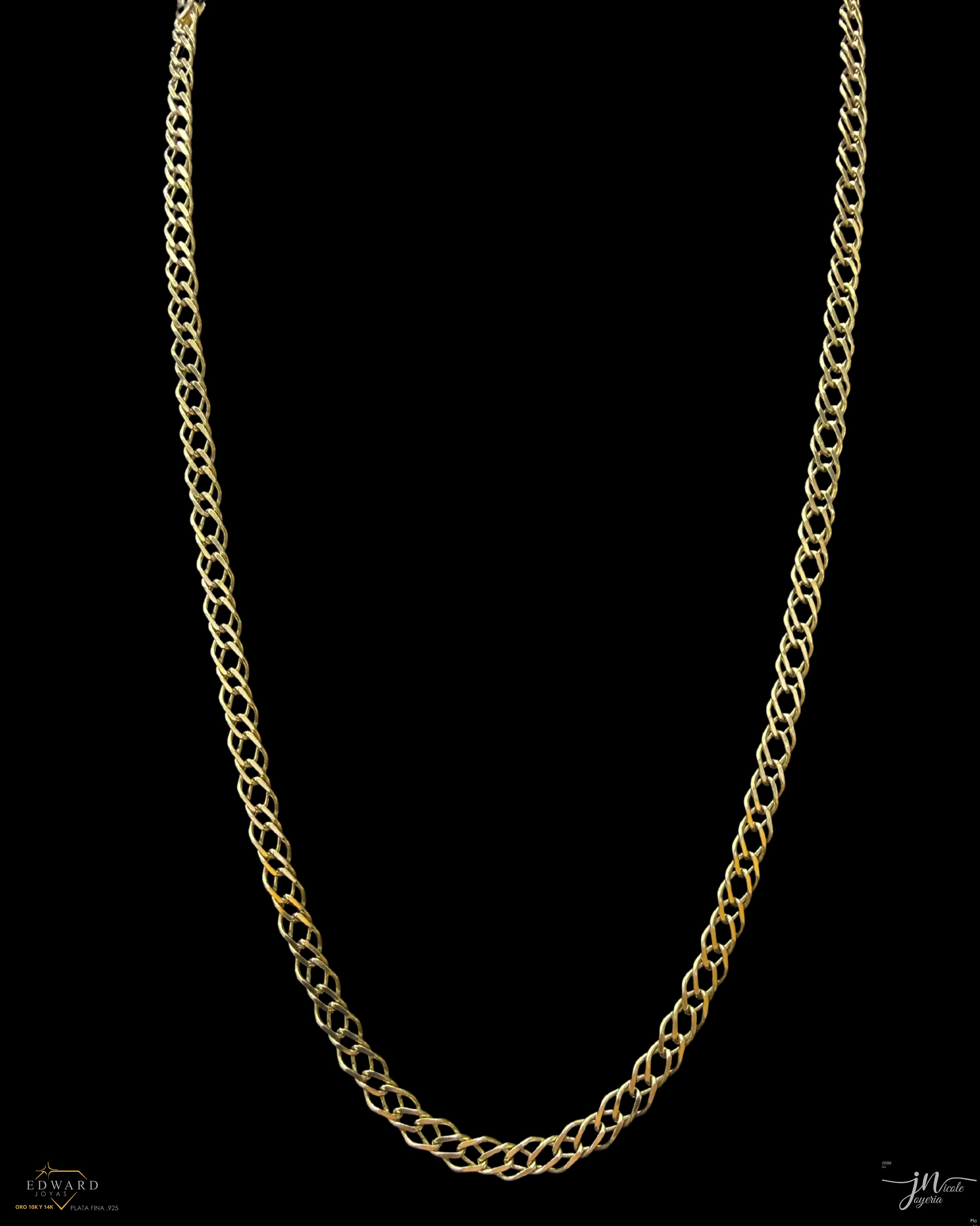 Cadena Doble Barbado de Oro de 10K en 5mm