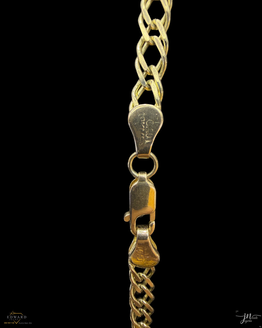 Cadena Doble Barbado de Oro de 10K en 5mm