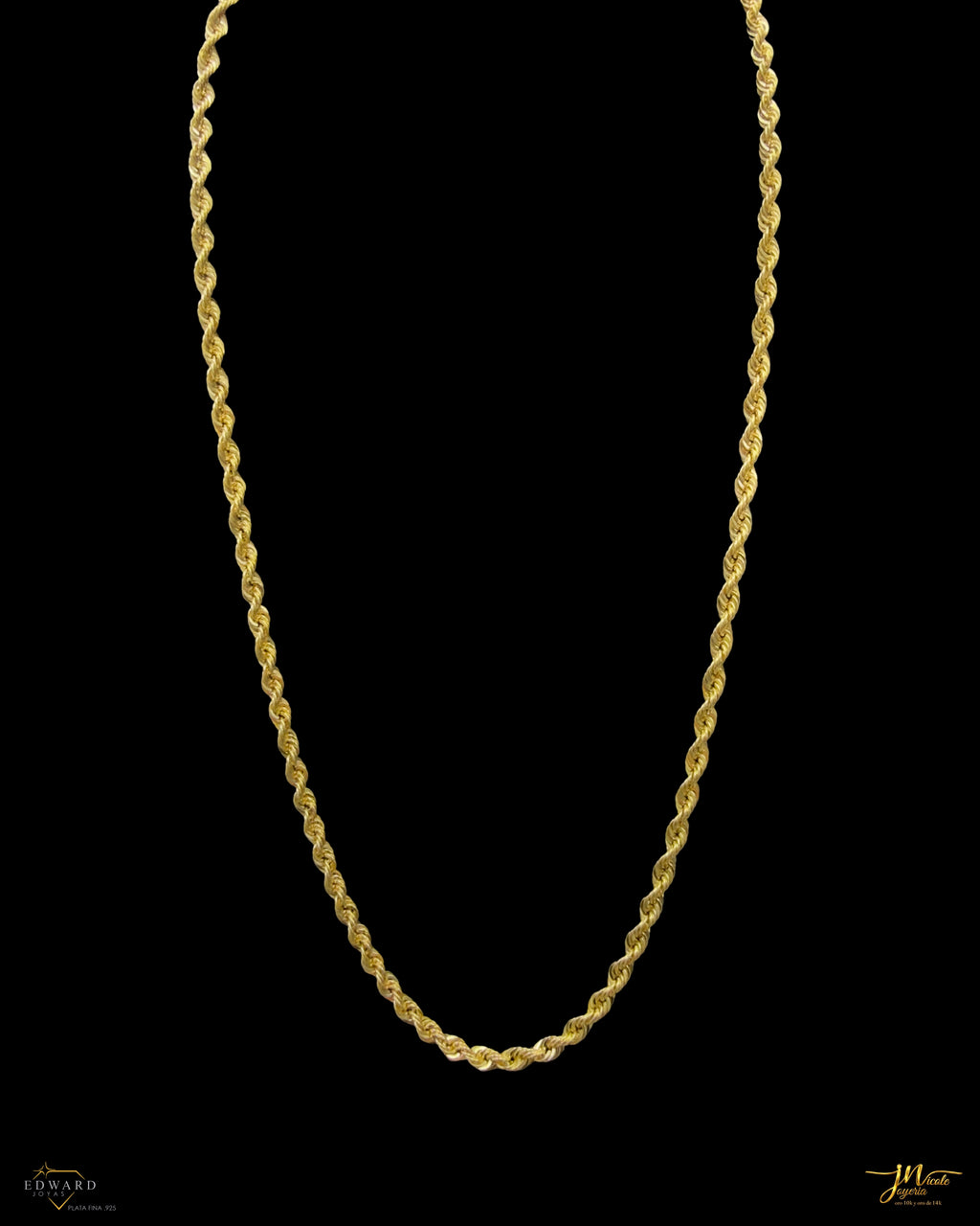 Cadena Torzal en Oro de 14K de 4mm