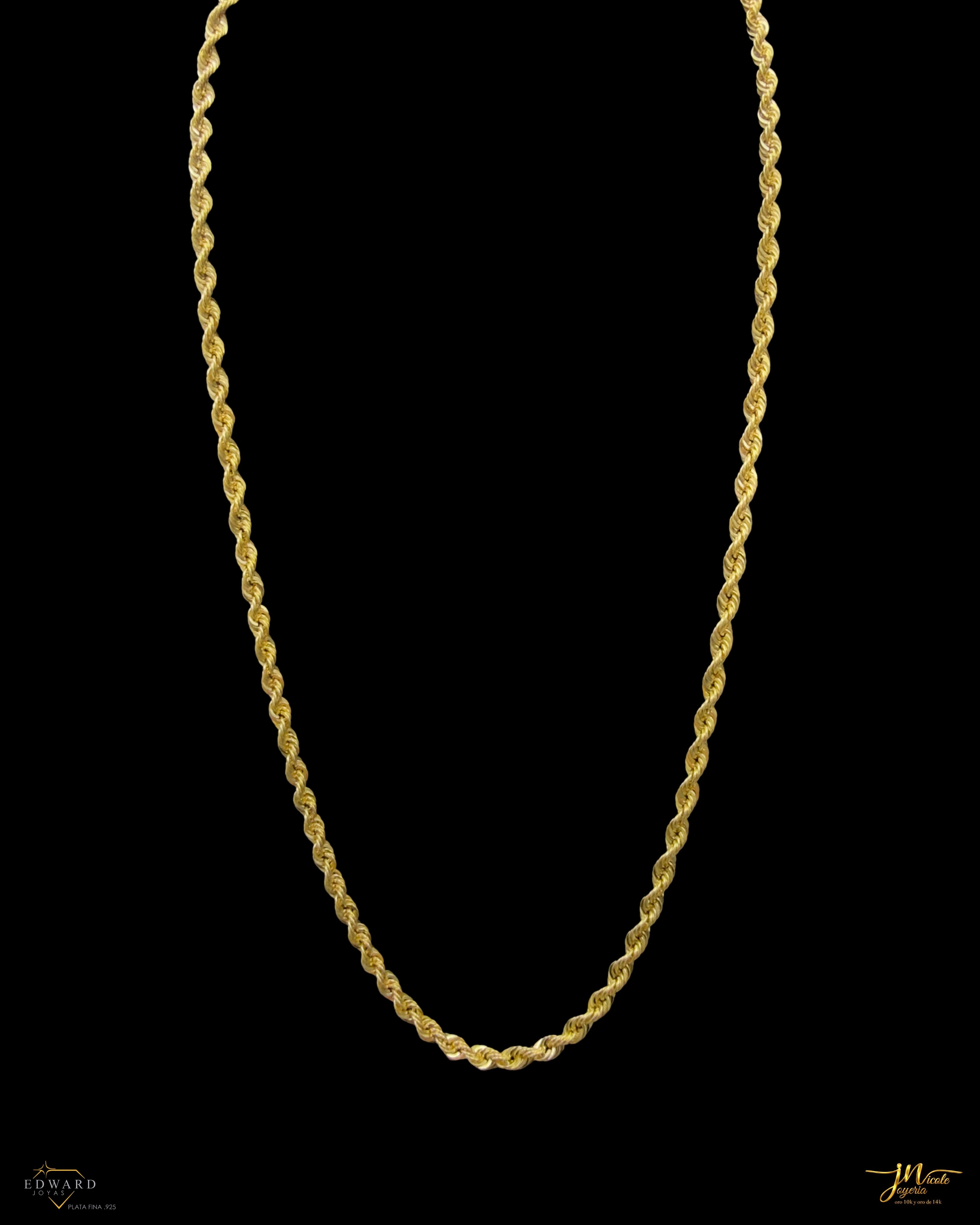 Cadena Torzal en Oro de 14K de 4mm