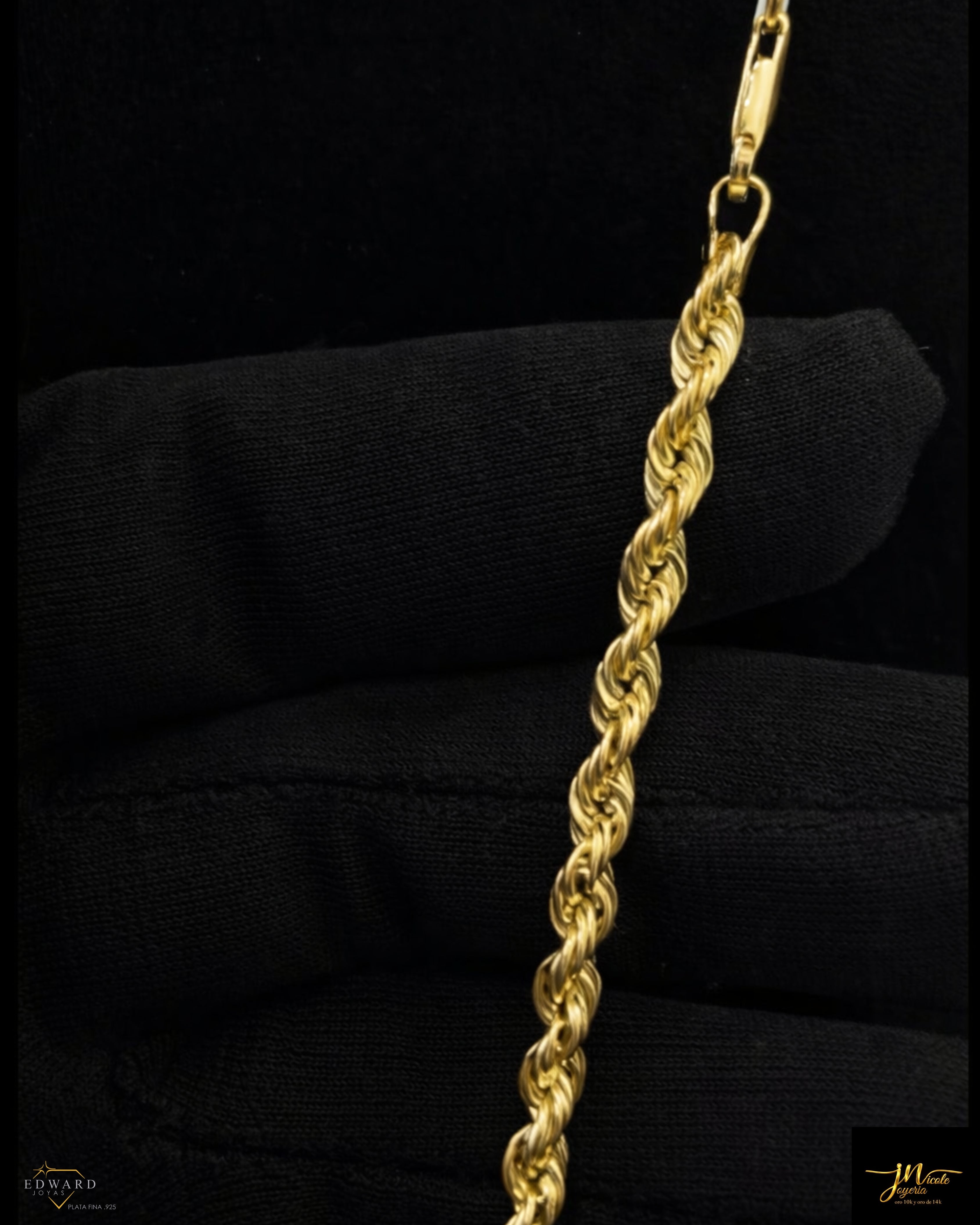 Cadena Torzal en Oro de 14K de 4mm