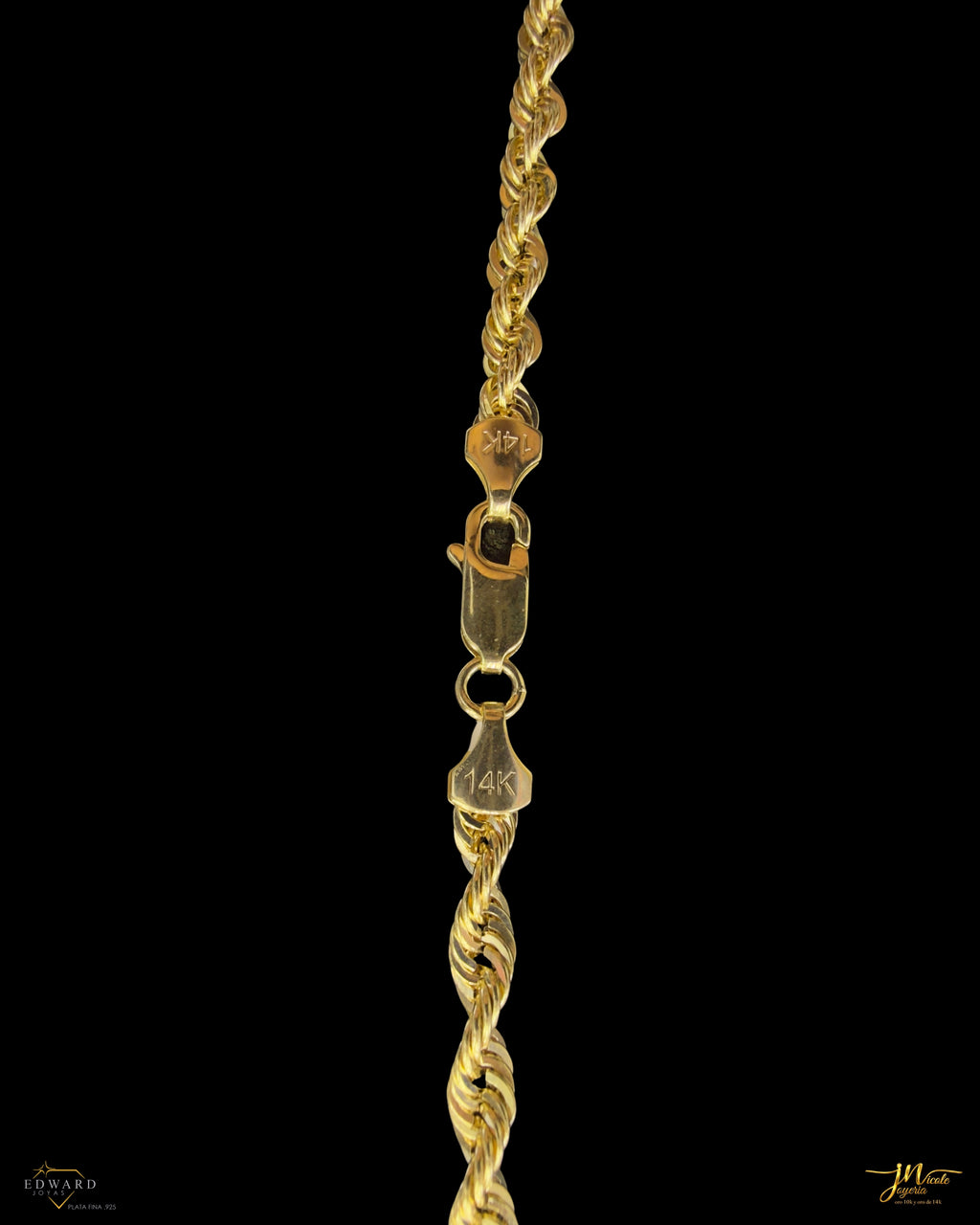 Cadena Torzal en Oro de 14K de 4mm