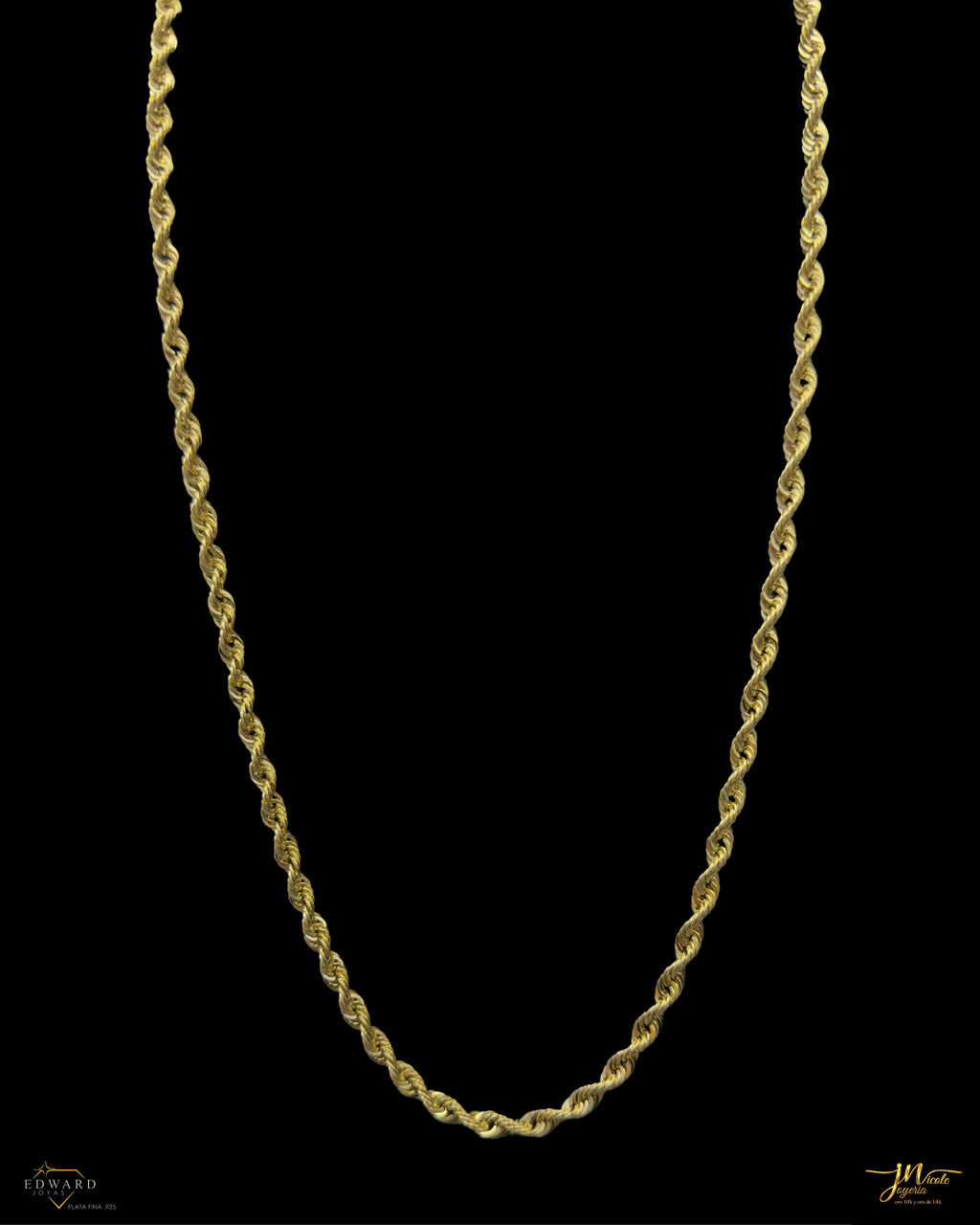 Cadena Torzal Oro de 14K en 5mm