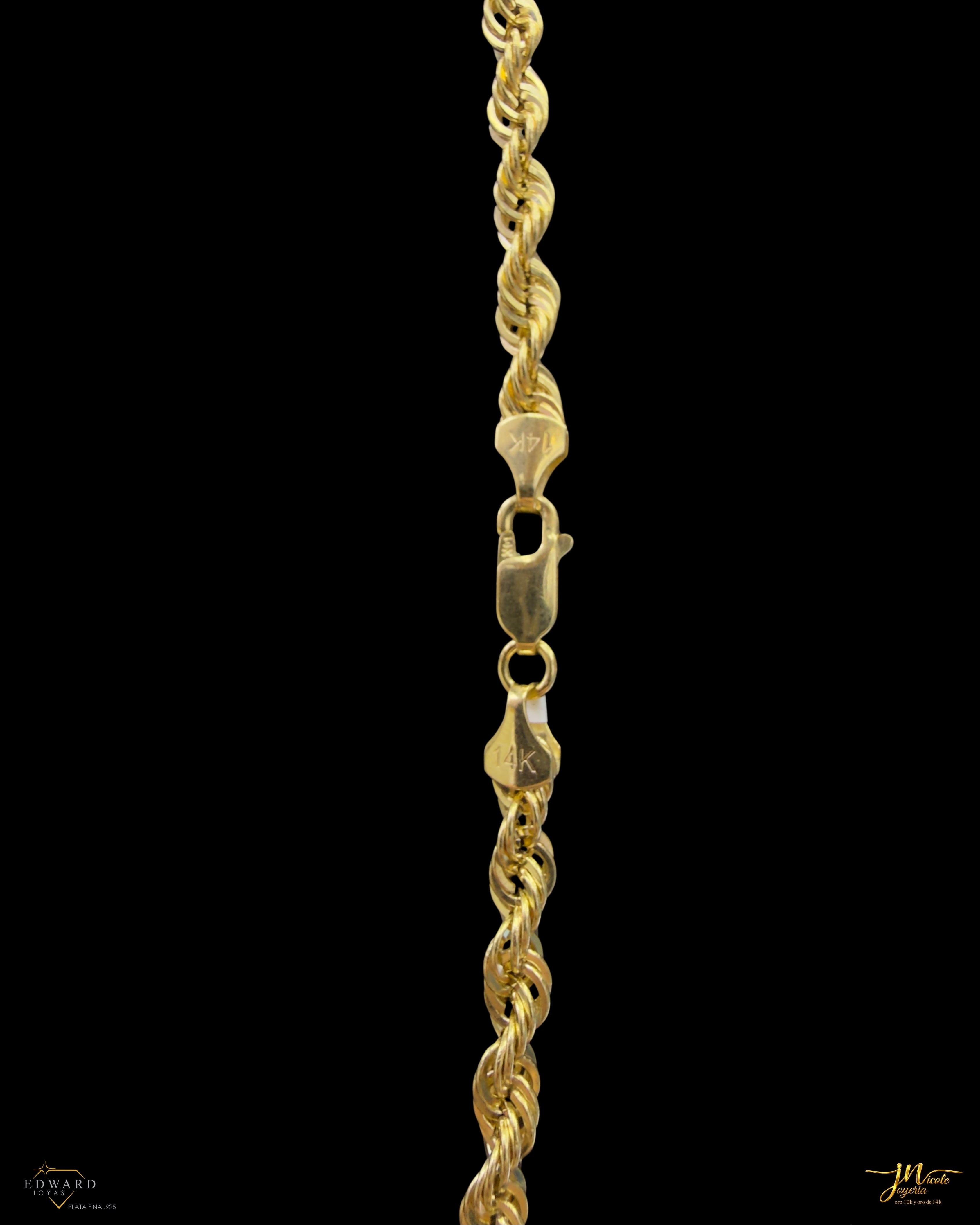 Cadena Torzal Oro de 14K en 5mm