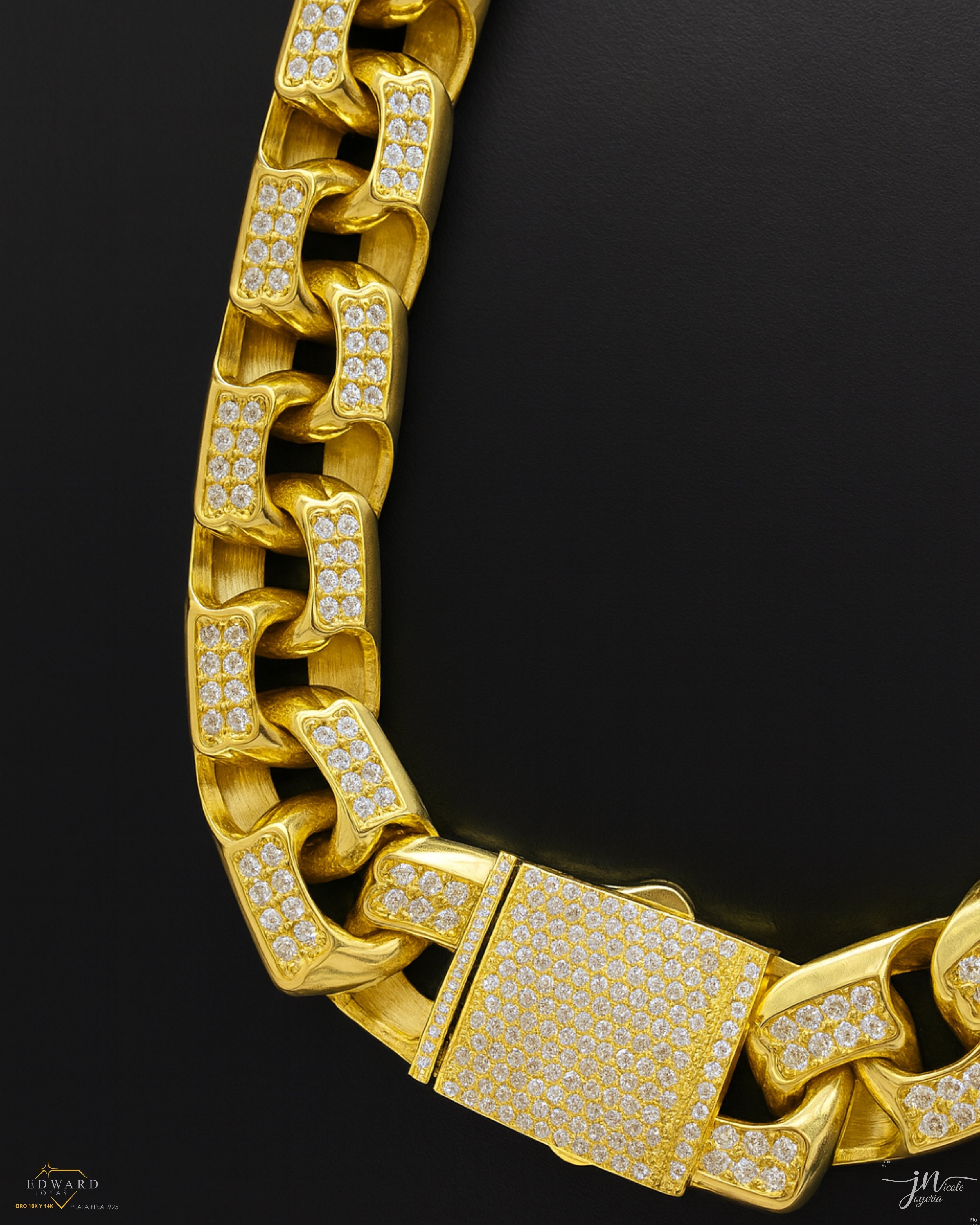 Cadena en tejido chino 10k de 13mm