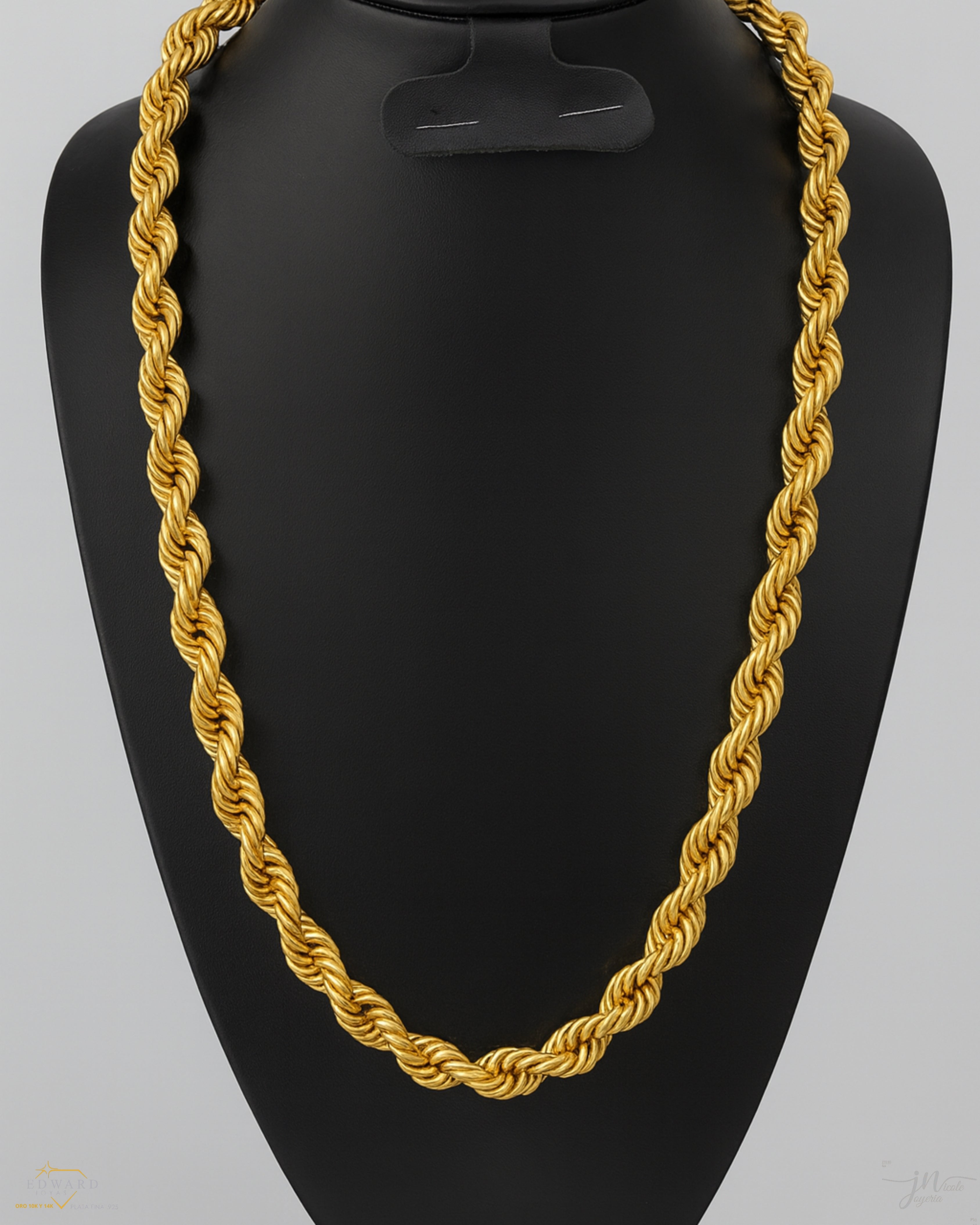 Cadena torzal en oro 10k de 10mm